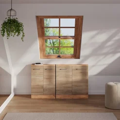 Dachschrägenschrank Rion Sonoma/Goldkraft Eiche mit 2 Türen Vicco