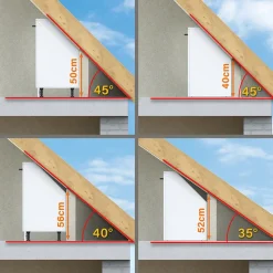 Dachschrägenschrank Rion Schwarz Hochglanz/Anthrazit mit 2 Schubladen Vicco