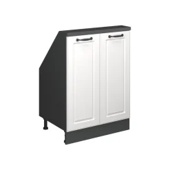 Dachschrägenschrank Rion Weiß Landhaus/Anthrazit mit 2 Türen Vicco