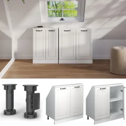 Dachschrägenschrank Rion Weiß Landhaus/Weiß mit 2 Türen Vicco