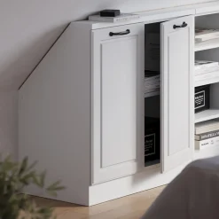 Dachschrägenschrank Rion Weiß Landhaus/Weiß mit 2 Türen Vicco