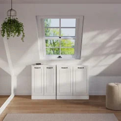 Dachschrägenschrank Rion Weiß Landhaus/Weiß mit 2 Türen Vicco