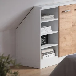 Dachschrägenschrank Rion Weiß 40 x 81.6 cm mit 4 Fächern Vicco