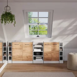 Dachschrägenschrank Rion Weiß 40 x 81.6 cm mit 4 Fächern Vicco