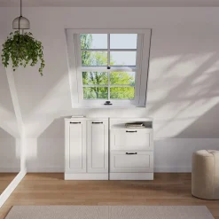 Dachschrägenschrank Rion Weiß Landhaus/Weiß mit 2 Türen Vicco