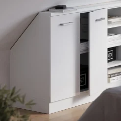 Dachschrägenschrank Rion Weiß Hochglanz/Weiß mit 2 Türen Vicco