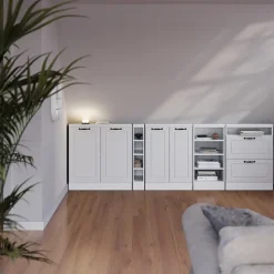 Dachschrägenschrank Rion Weiß Landhaus/Weiß mit 2 Schubladen Vicco