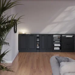 Dachschrägenschrank-Set Rion Anthrazit Landhaus/Anthrazit 120 x 81.6 cm 2er Set Vicco