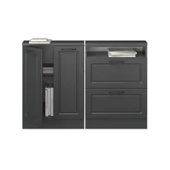 Dachschrägenschrank-Set Rion Anthrazit Landhaus/Anthrazit 120 x 81.6 cm 2er Set Vicco
