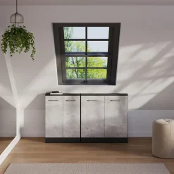 Dachschrägenschrank-Set Rion Beton/Anthrazit 2er Set Vicco