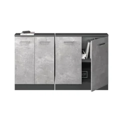 Dachschrägenschrank-Set Rion Beton/Anthrazit 2er Set Vicco