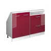 Dachschrägenschrank-Set Rion Bordeaux Hochglanz/Weiß 2er Set Vicco