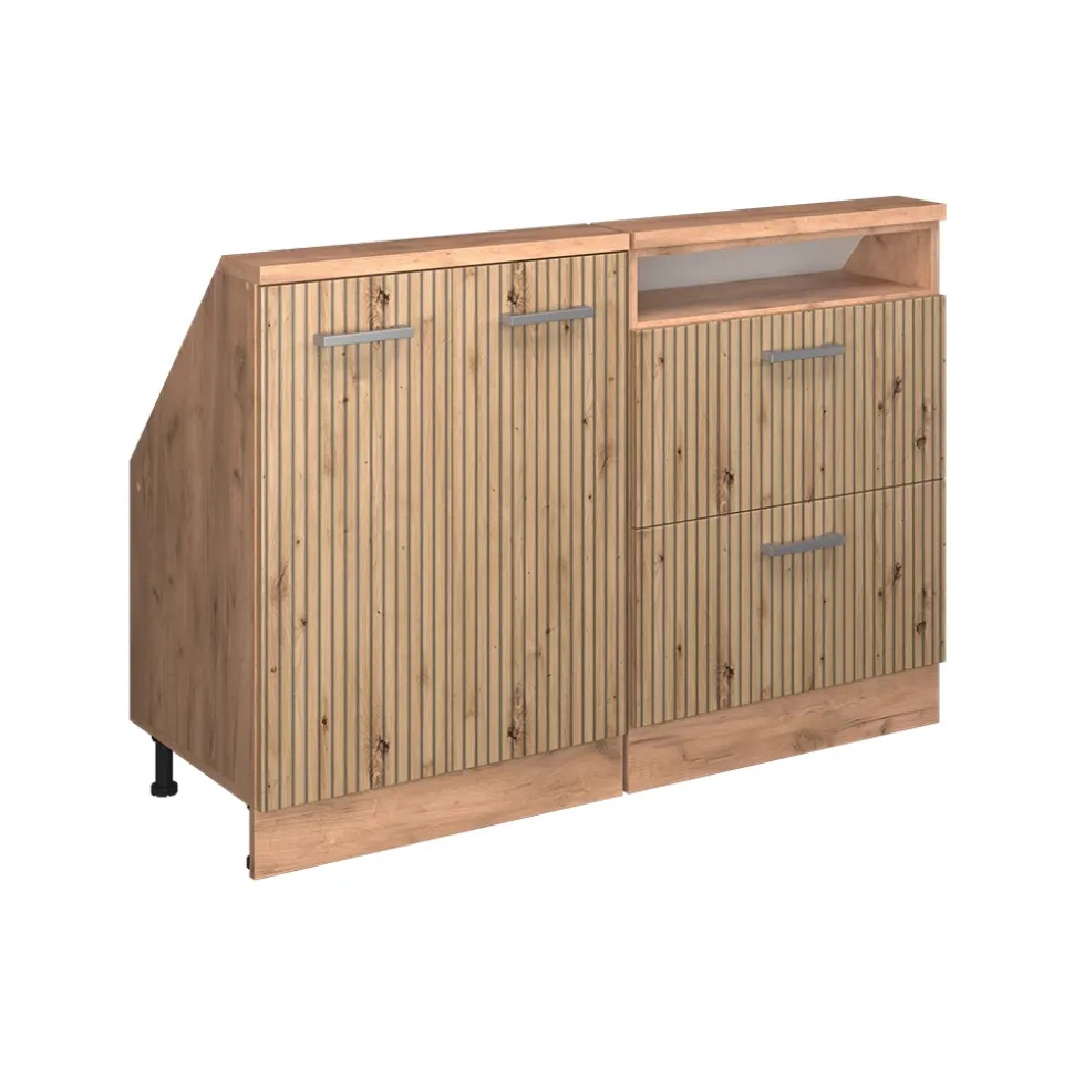 Dachschrägenschrank-Set Rion Artisan-Eiche/Goldkraft Eiche 2er Set Vicco