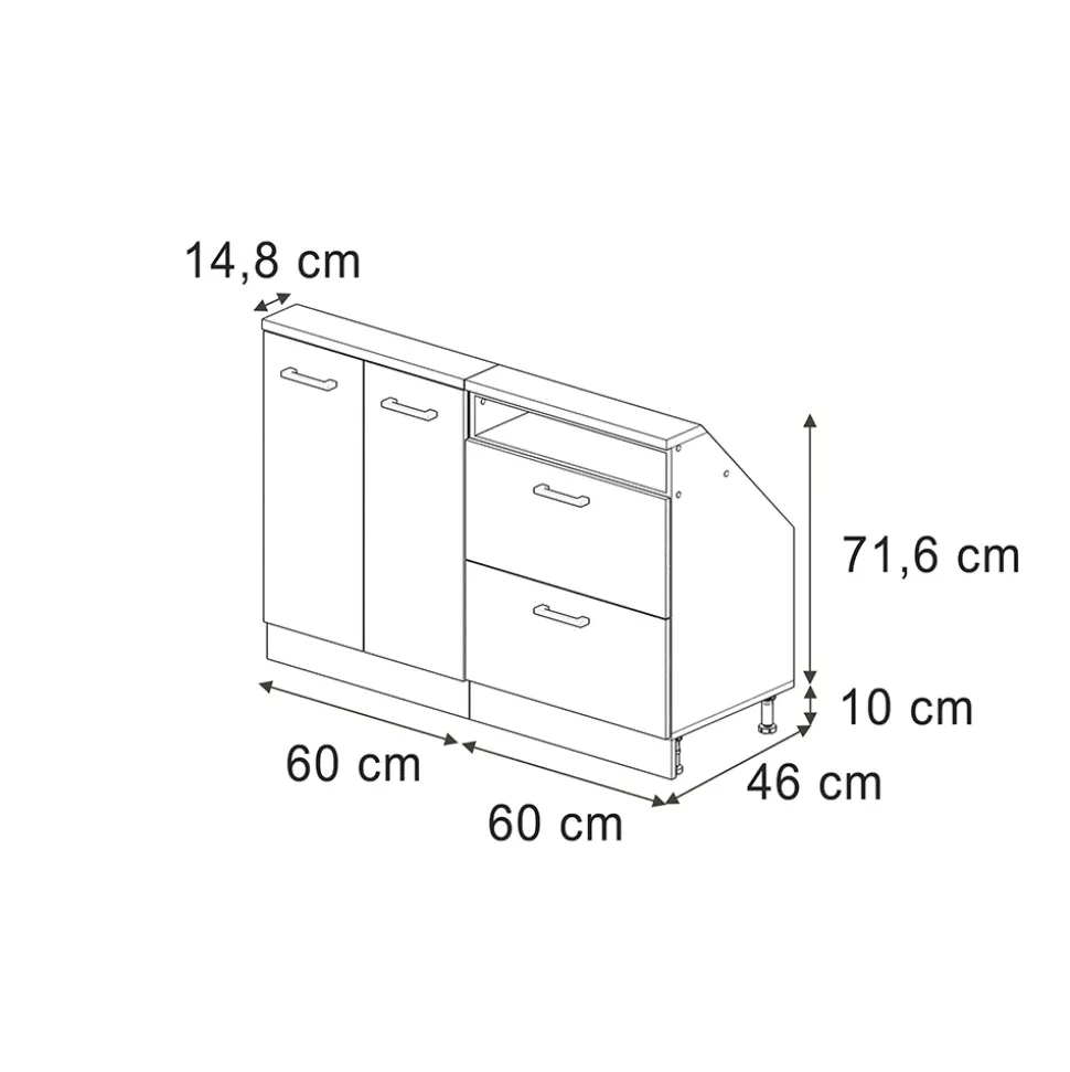 Dachschrägenschrank-Set Rion Artisan-Eiche/Goldkraft Eiche 2er Set Vicco