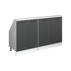 Dachschrägenschrank-Set Rion Anthrazit Landhaus/Weiß 2er Set Vicco