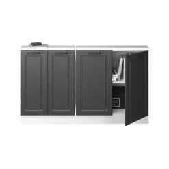 Dachschrägenschrank-Set Rion Anthrazit Landhaus/Weiß 2er Set Vicco