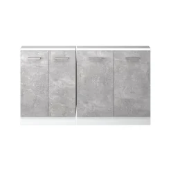 Dachschrägenschrank-Set Rion Beton/Weiß 2er Set Vicco