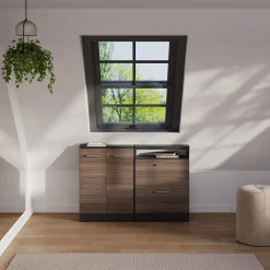 Dachschrägenschrank-Set Rion Edelgrau/Anthrazit 2er Set Vicco