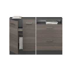 Dachschrägenschrank-Set Rion Edelgrau/Anthrazit 2er Set Vicco