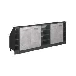 Dachschrägenschrank-Set Rion Beton/Anthrazit 5er Set Vicco