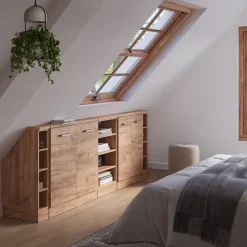 Dachschrägenschrank-Set Rion Goldkraft Eiche 5er Set Vicco