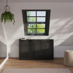 Dachschrägenschrank-Set Rion Anthrazit Landhaus/Anthrazit 2er Set Vicco