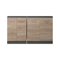 Dachschrägenschrank-Set Rion Sonoma/Anthrazit 2er Set Vicco
