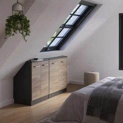 Dachschrägenschrank-Set Rion Sonoma/Anthrazit 2er Set Vicco