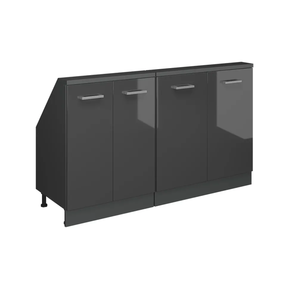 Dachschrägenschrank-Set Rion Anthrazit Hochglanz/Anthrazit 2er Set Vicco