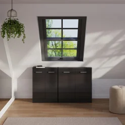 Dachschrägenschrank-Set Rion Anthrazit Hochglanz/Anthrazit 2er Set Vicco