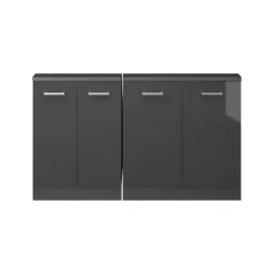 Dachschrägenschrank-Set Rion Anthrazit Hochglanz/Anthrazit 2er Set Vicco