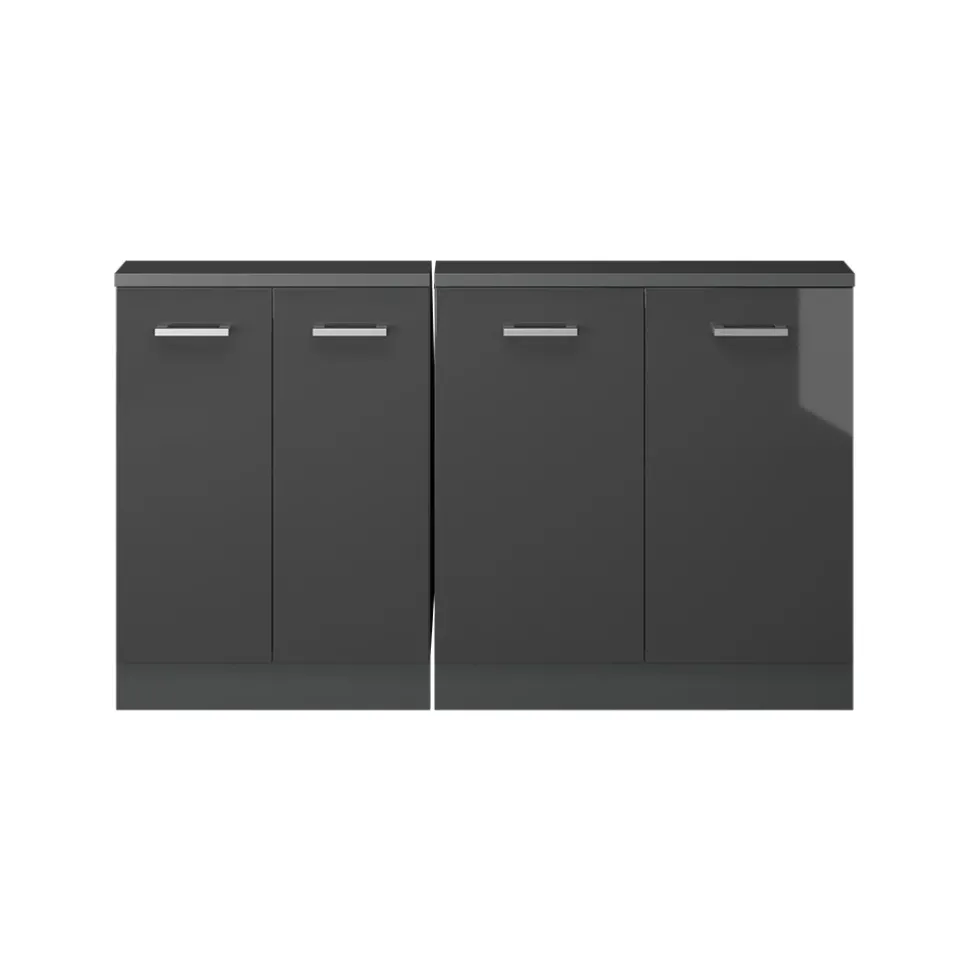 Dachschrägenschrank-Set Rion Anthrazit Hochglanz/Anthrazit 2er Set Vicco