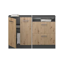 Dachschrägenschrank-Set Rion Artisan Eiche/Anthrazit 2er Set Vicco