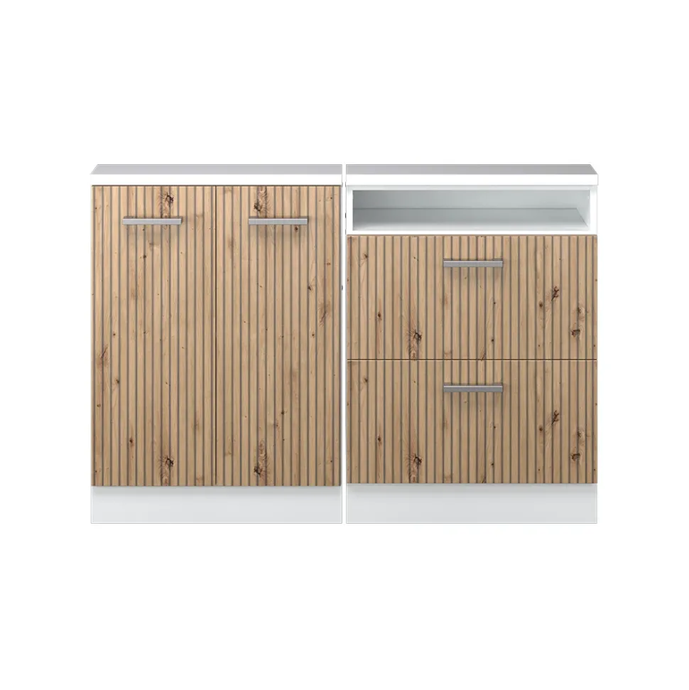 Dachschrägenschrank-Set Rion Artisan Eiche/Weiß 2er Set Vicco
