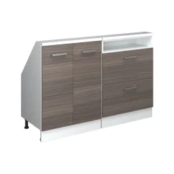 Dachschrägenschrank-Set Rion Edelgrau/Weiß 2er Set Vicco