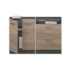 Dachschrägenschrank-Set Rion Sonoma/Anthrazit 2er Set Vicco
