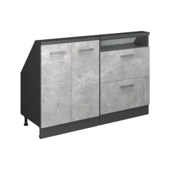 Dachschrägenschrank-Set Rion Beton/Anthrazit 2er Set Vicco