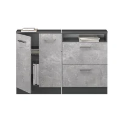 Dachschrägenschrank-Set Rion Beton/Anthrazit 2er Set Vicco