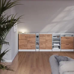 Dachschrägenschrank-Set Rion Goldkraft Eiche/Weiß 2er Set Vicco