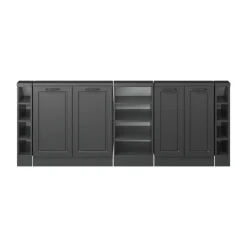 Dachschrägenschrank-Set Rion Anthrazit Landhaus/Anthrazit 5er Set Vicco