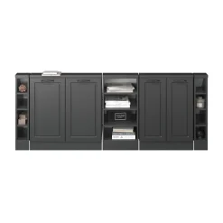 Dachschrägenschrank-Set Rion Anthrazit Landhaus/Anthrazit 5er Set Vicco