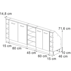 Dachschrägenschrank-Set Rion Edelgrau/Anthrazit 5er Set Vicco