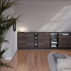 Dachschrägenschrank-Set Rion Edelgrau/Anthrazit 5er Set Vicco