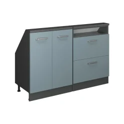 Dachschrägenschrank-Set Rion Blau-Grau/Anthrazit 2er Set Vicco