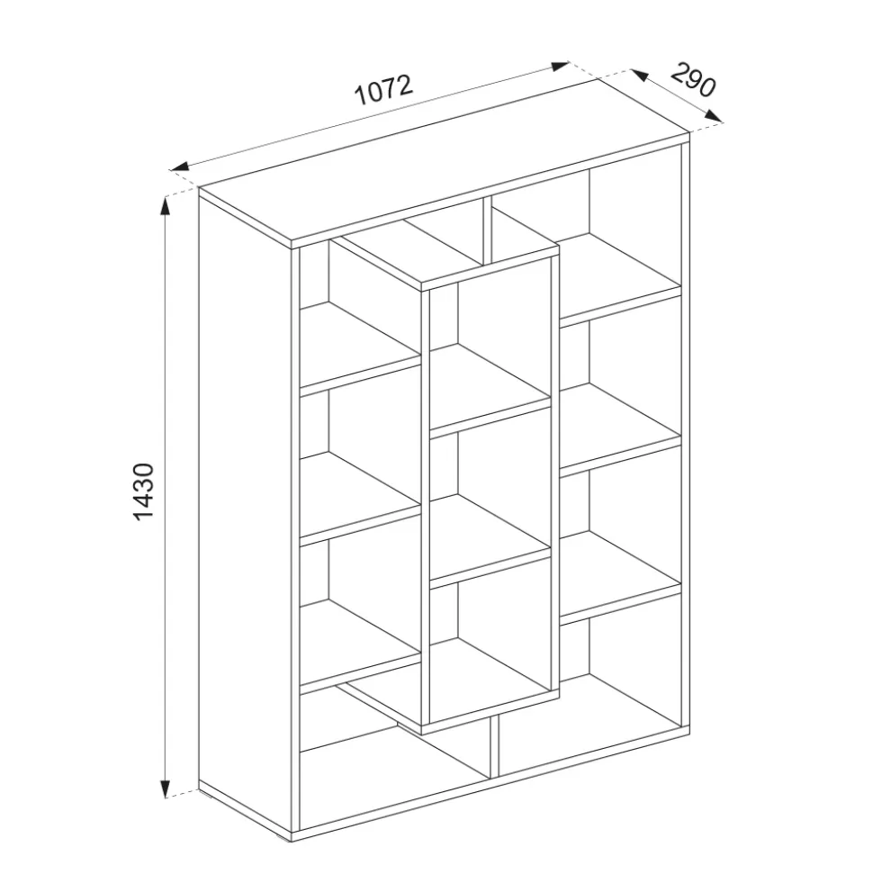 Drehregal Weiß 107.2 x 143 cm mit 2 Faltboxen Vicco