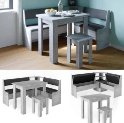 Eckbankgruppe Roman Beton 150 x 120 cm mit Tisch Vicco