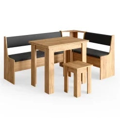 Eckbankgruppe Roman Goldkraft Eiche 180 x 120 cm mit Tisch Vicco