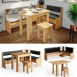 Eckbankgruppe Roman Goldkraft Eiche 180 x 120 cm mit Tisch Vicco