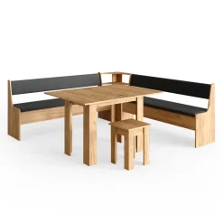 Eckbankgruppe Roman Goldkraft Eiche 210 x 210 cm mit Tisch Vicco