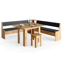 Eckbankgruppe Roman Goldkraft Eiche 210 x 210 cm mit Tisch Vicco